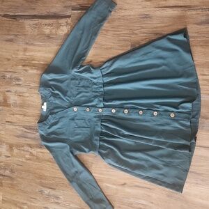 Entro Green Button Up Dress Medium